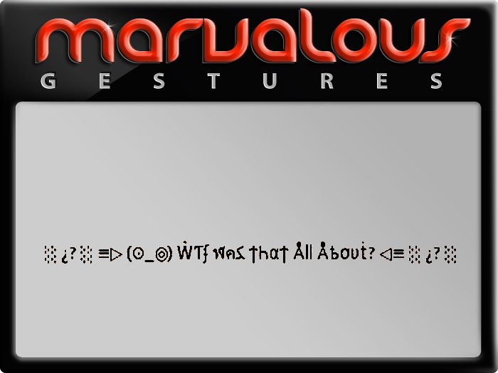 WTF WAS THAT ALL ABOUT?  GESTURE