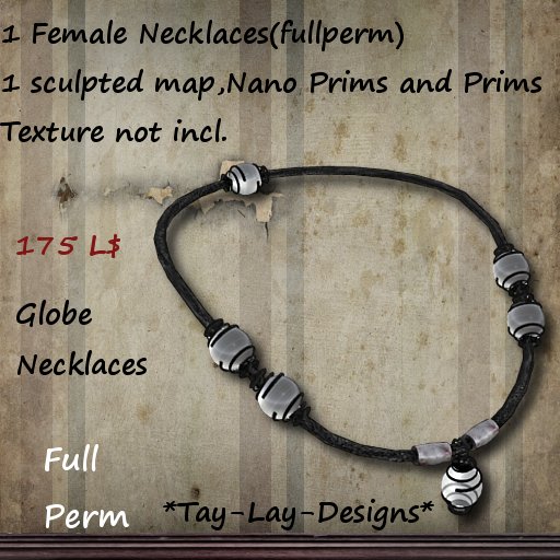 *Tay-Lay-Designs!!!Globe Necklaces Full Perm