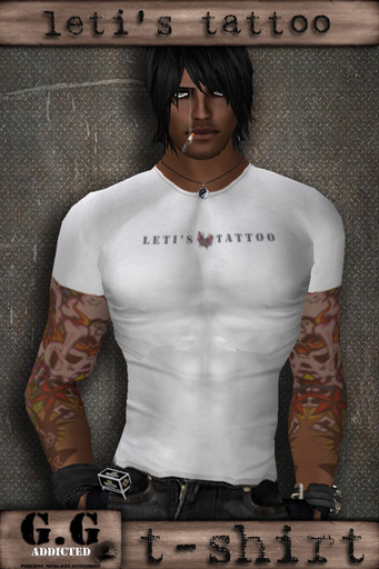 G.G Addicted T-SHIRT white - Leti's Tattoo & Piercing - 1002