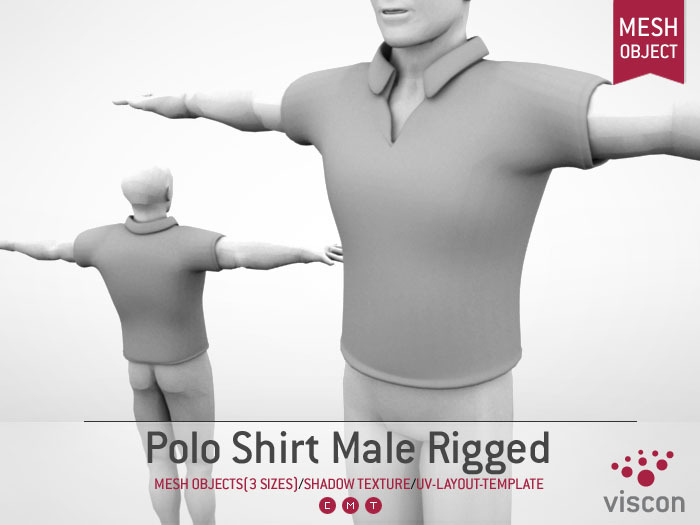 Viscon* Mesh Polo Shirt Male Rigged