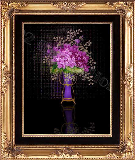Pink Flowers Purple Vase