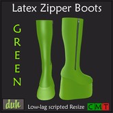 ::Duh!:: Zippered Latex Boots - Green