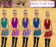 Short V-Cut Tank - Navy