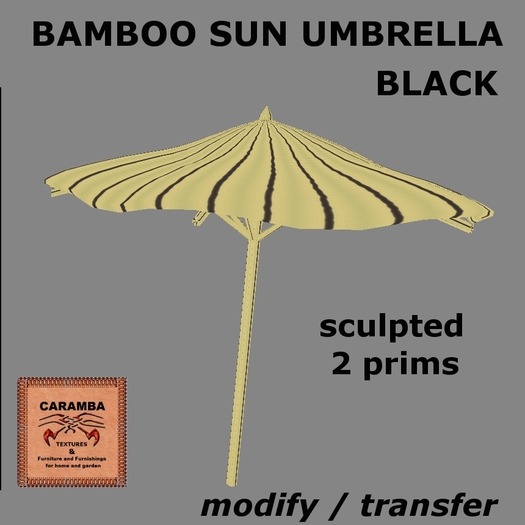 bamboo sun umbrella - black