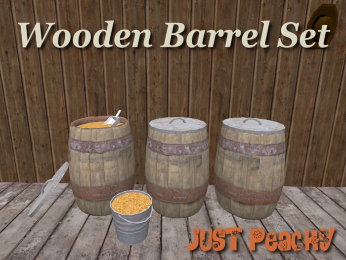 Wooden Barrel Set 