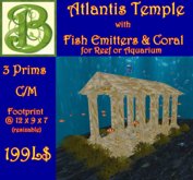 Atlantis Temple with coral and fish emitters- 3 Prims