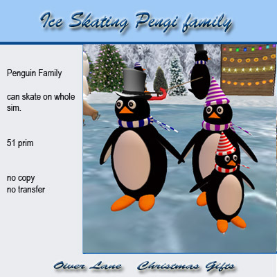 Ice skating Penguin family