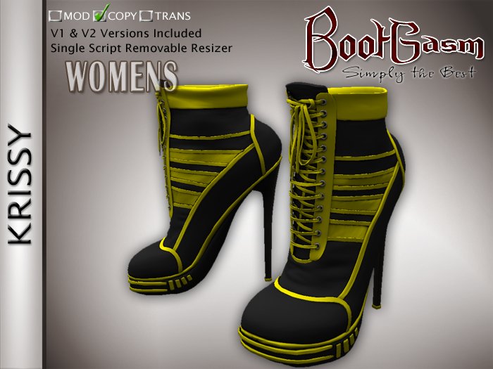 Bootgasm Krissy High Heel Canvas Women's Shoes Yellow