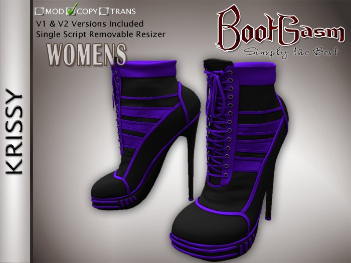 Bootgasm Krissy High Heel Canvas Women's Shoes Purple
