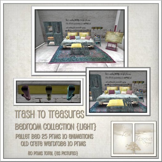 ~La'Licious~ Trash To Treasures Bedroom Set Light {Boxed}