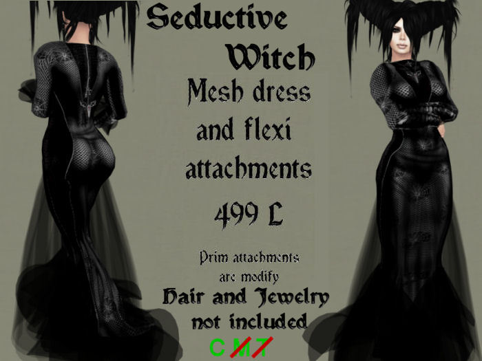GenNirva -  Black and Silver gothic gown mesh