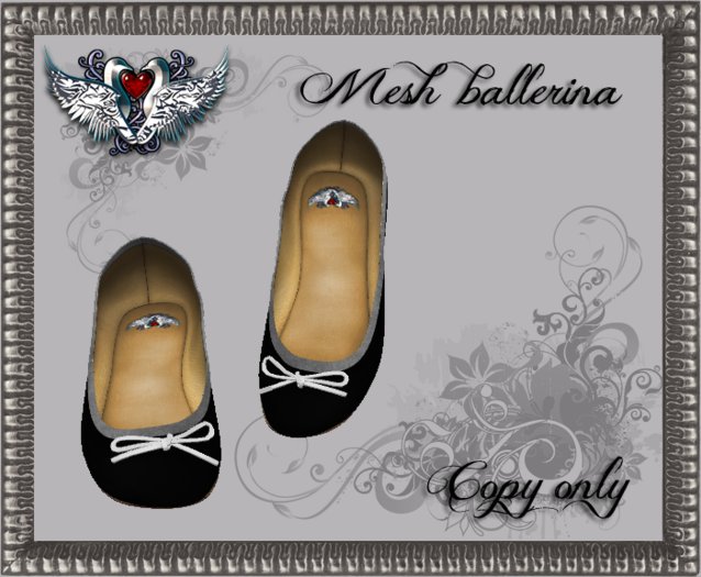 Black mesh ballerinas