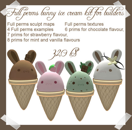Full Perms Bunny ice cream kit for builders