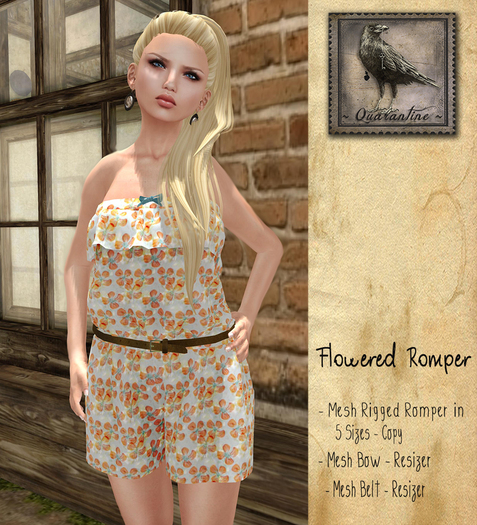 - Quarantine -  Flowered Mesh Romper - Lily