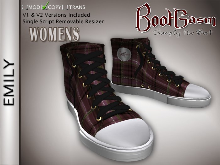 Bootgasm Emily Plaid High Top Canvas Women's Shoes Plum