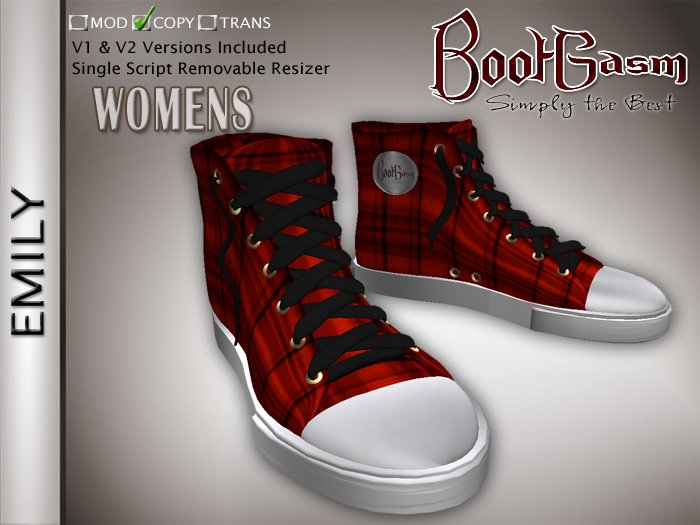 Bootgasm Emily Plaid High Top Canvas Women's Shoes Red 
