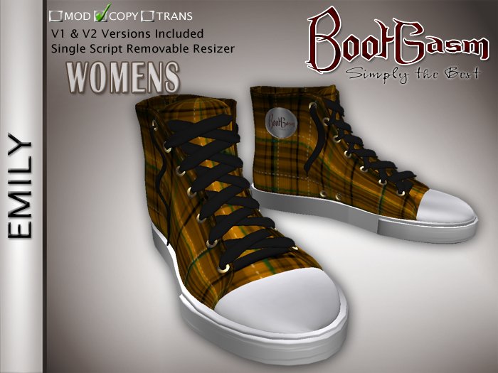 Bootgasm Emily Plaid High Top Canvas Women's Shoes Gold