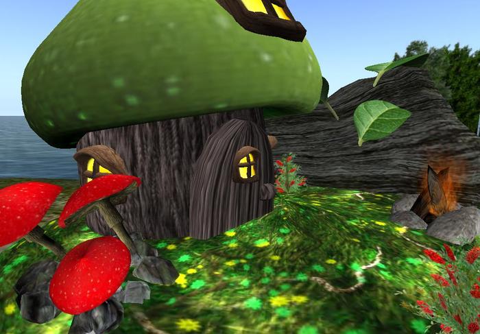 Mushroom Little House Decor(green)