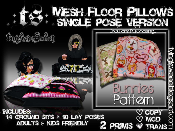 .:TS:. Mesh Floor Pillow: Bunnies 