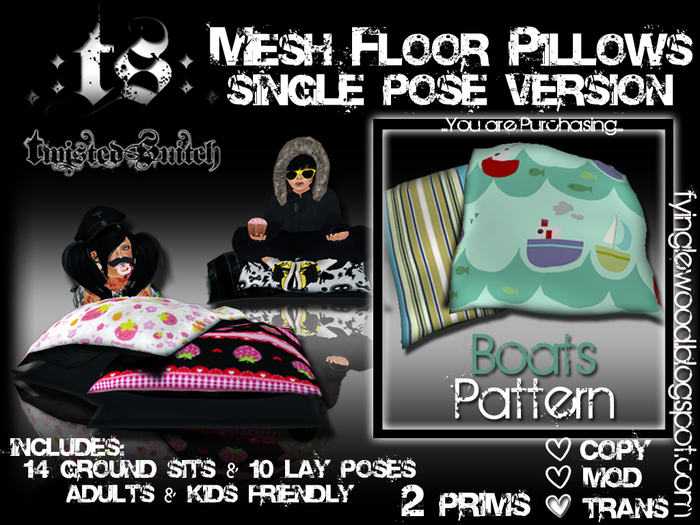 .:TS:. Mesh Floor Pillow: Boats