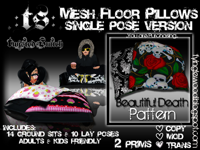 .:TS:. Mesh Floor Pillow: Beautiful Death