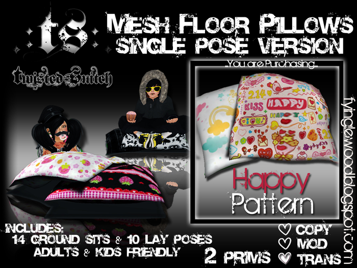 .:TS:. Mesh Floor Pillow: Happy