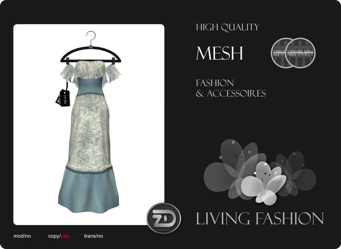 [ZD] Mesh Boho Dress blue