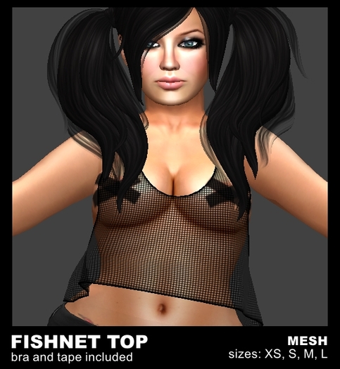 Fishnet Top NO PRINT black