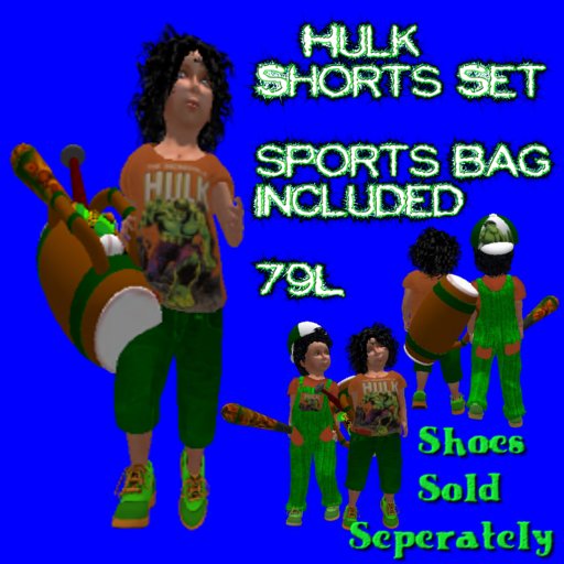 !M&M! Hulk Shorts Set