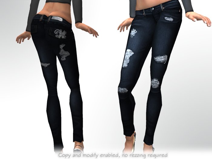 FUTE :: Dark blue faded jeans, moderately ripped