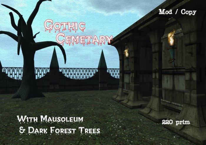 Gothic Graveyard/Cemetary with Mausoleum