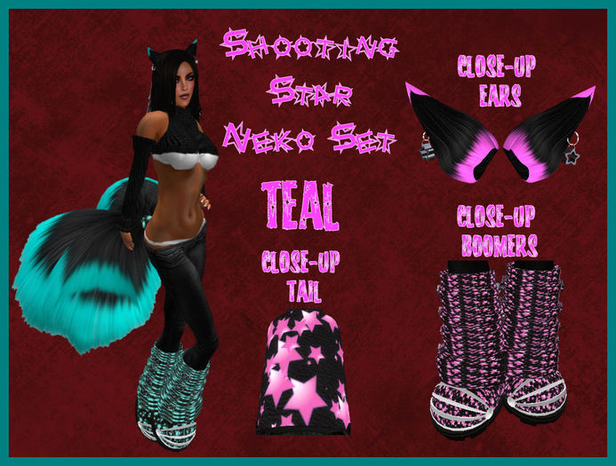 Shinning Star Teal Tips Neko Set