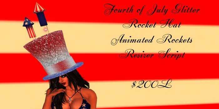 FOURTH OF JULY GLITTER ROCKET HAT