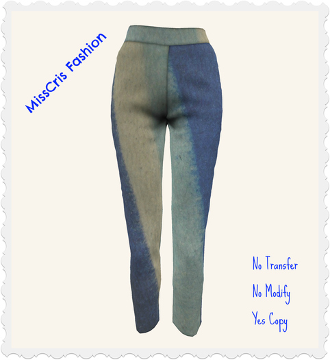 MissCris Fashion - Mesh Ankle Pants Blue Stripes