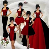 117 Colorblock Red and Black dress, pant,short skirt, evening gown, ballroom gown,