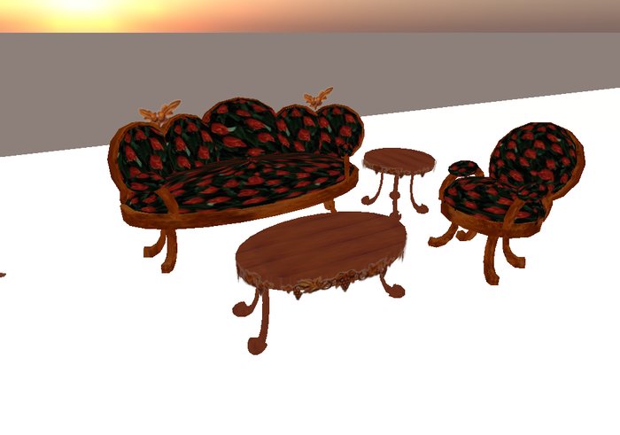 Rose Victorian Living Room Set