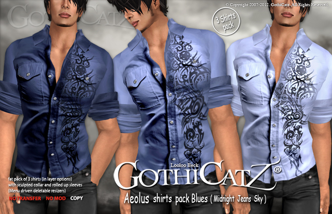 >>GothiCatz<< Aeolus Shirts Blues
