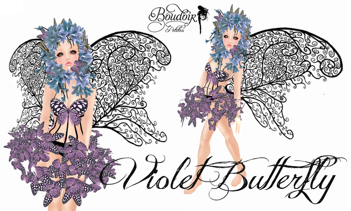Purple Butterfly Petite-Flower hat included!