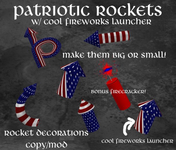 ~WC~ Patriotic Rocket Decorations w/cool fireworks