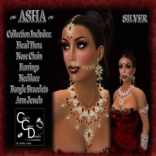 CCD - Asha Ruby Diamond Jewelry Set - Silver