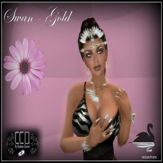 CCD - Swan Diamond Jewelry Set - Gold