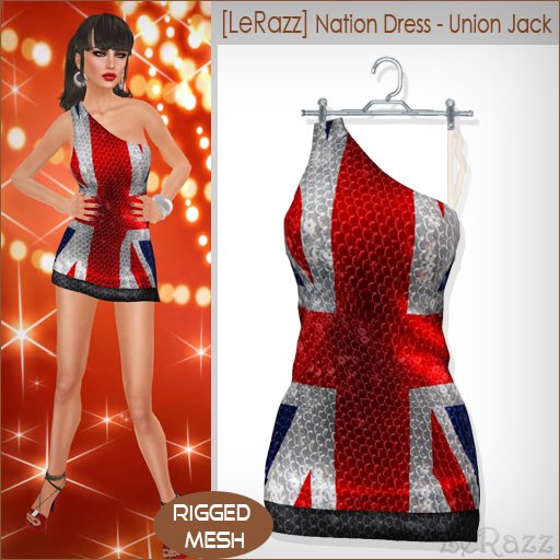 [LeRazz] Nation Dress - Union Jack (Rigged Mesh)