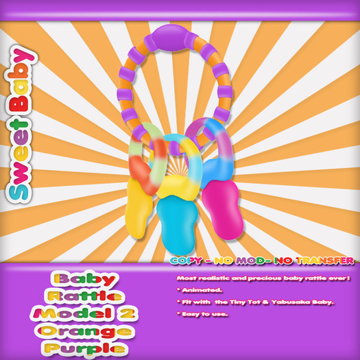 Sweet Baby - Baby Rattle Model 2 Orange Purple