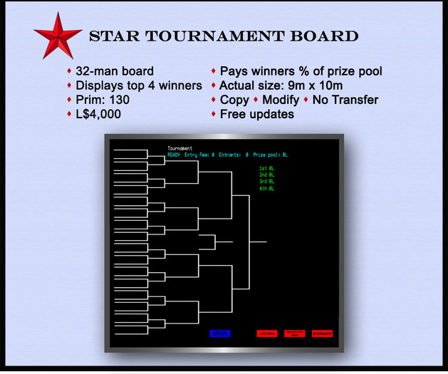 32 Person Single Elimination Tournament Board