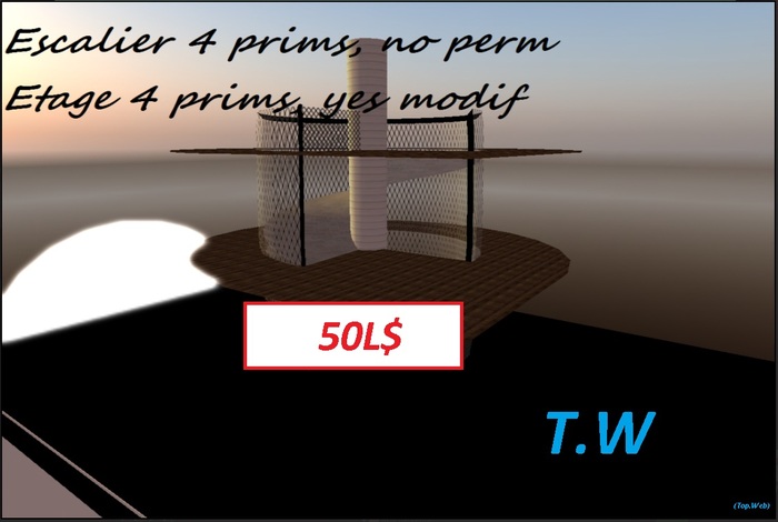 Escalier 2 etages 8 prims