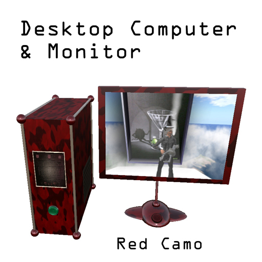 Desktop Computer & Monitor - Red Camo