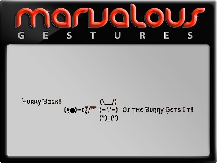 HURRY BACK BUNNY GESTURE