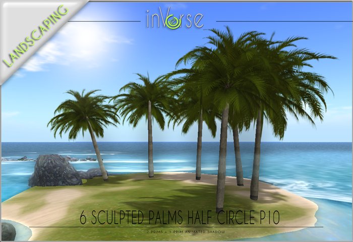 6 palms in 2 prims half circle P10 TRANSFER version 