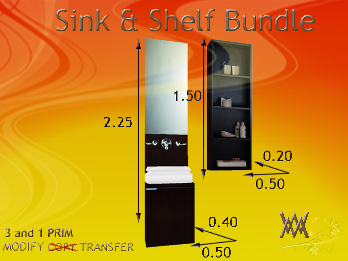 Bath Sink and Shelf bundle by Wild Motley