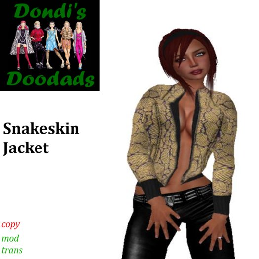 Dondi's Doodads Snakeskin Jacket